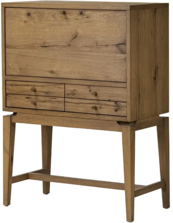 Norewyn Secretary Desk, Warm Natural Oak