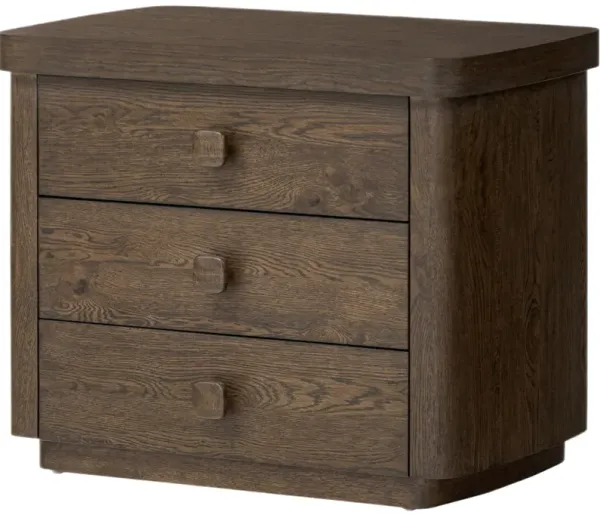 Maressa 3-Drawer Nightstand - Rustic Brown Oak