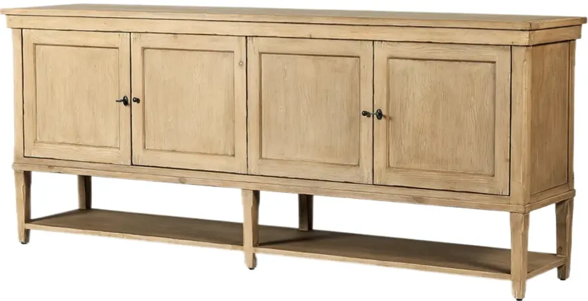 Tamerlyn 4-Door Sideboard - Aged Light Pine - Brown