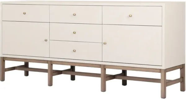 Pasco Painted Raffia 5-Drawer / 2-Door Sideboard - Brown