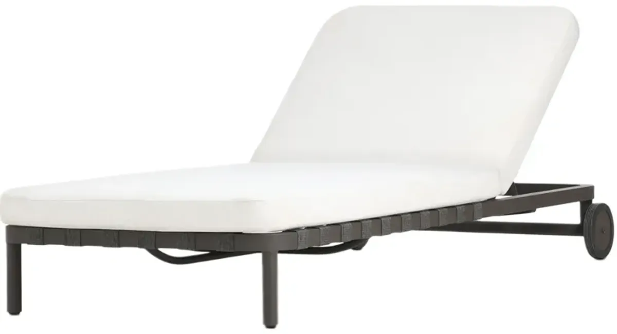 Solenne Outdoor Aluminum Chaise - Alessi Linen - Gray - Comfortable, Sturdy, Stylish