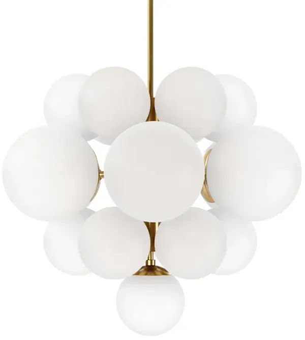 Zephria Hand-Blown Glass Globe Chandelier - Gold