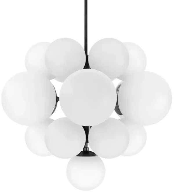 Zephria Hand-Blown Glass Globe Chandelier - Black