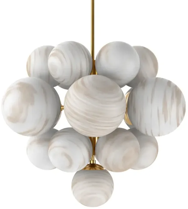 Zephria Hand-Blown Glass Globe Chandelier - Gold