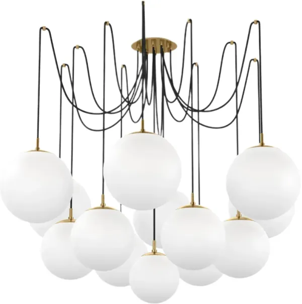 Leon Hand-Blown Glass Multi-Globe Chandelier - Gold
