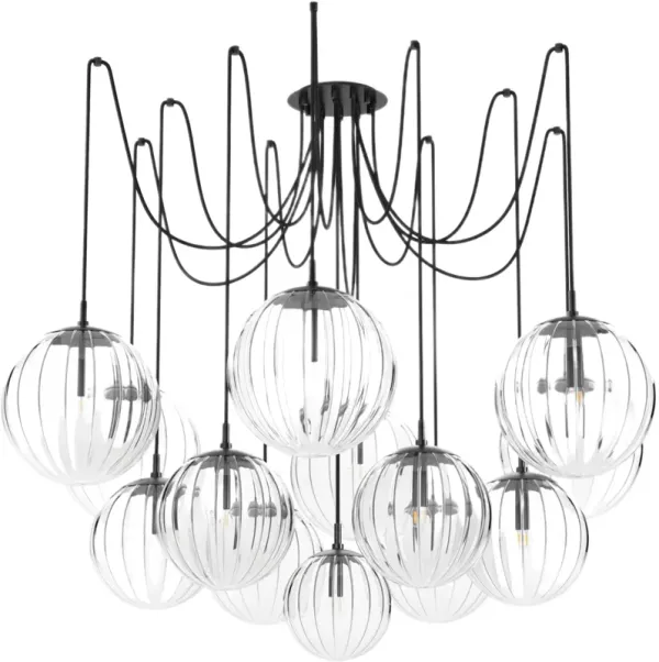 Leon Hand-Blown Glass Multi-Globe Chandelier - Clear