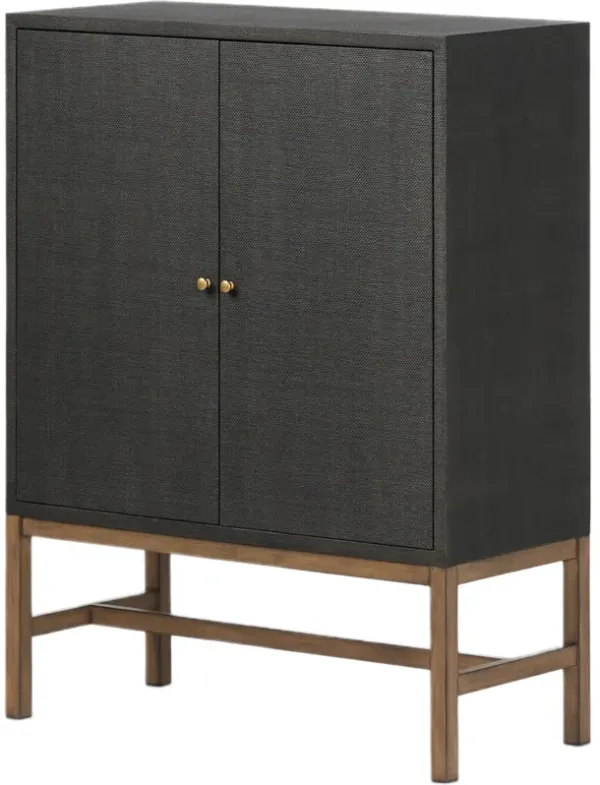 Pasco Painted Raffia Bar Cabinet - Brown