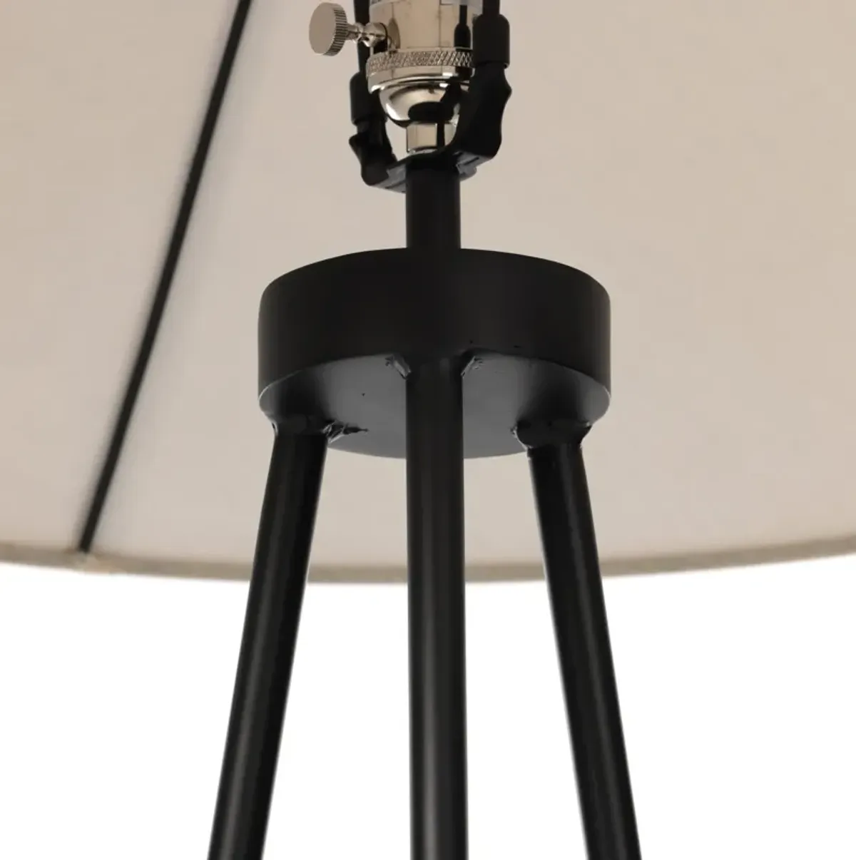 Nyrix Tripod Floor Lamp - Light Beige/Matte Black