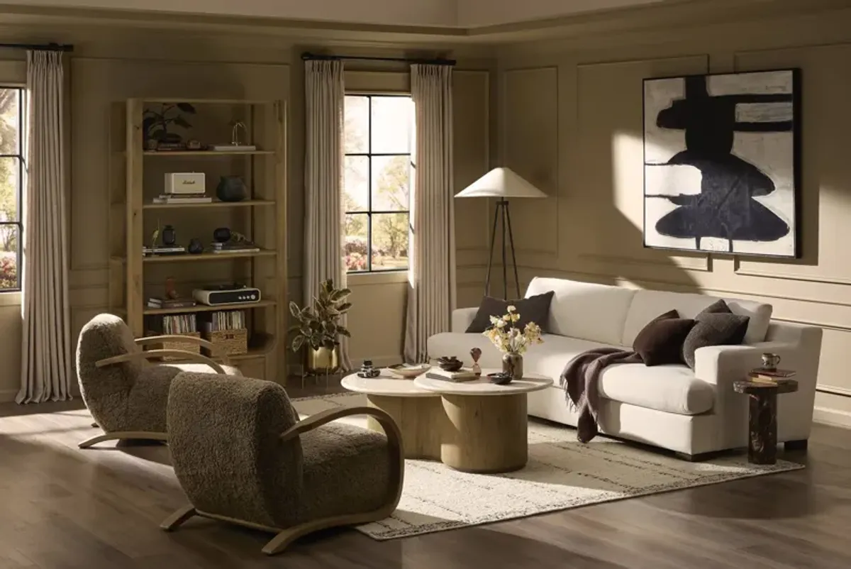 Nyrix Tripod Floor Lamp - Light Beige/Matte Black