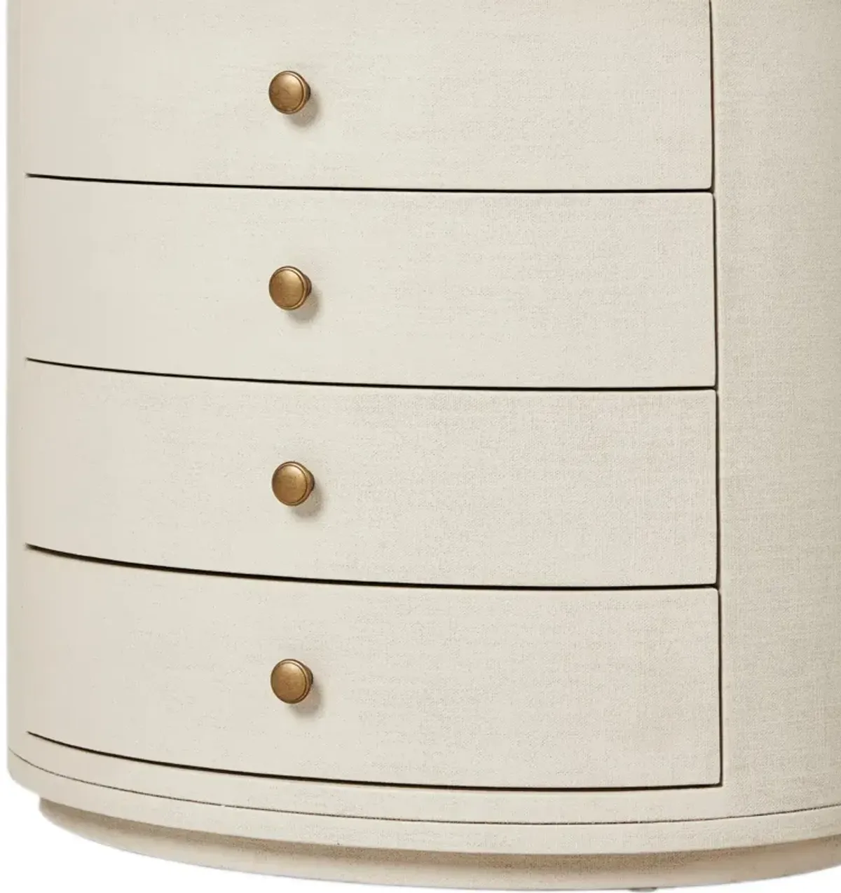 Zoryn 4-Drawer Painted Linen Oval Nightstand