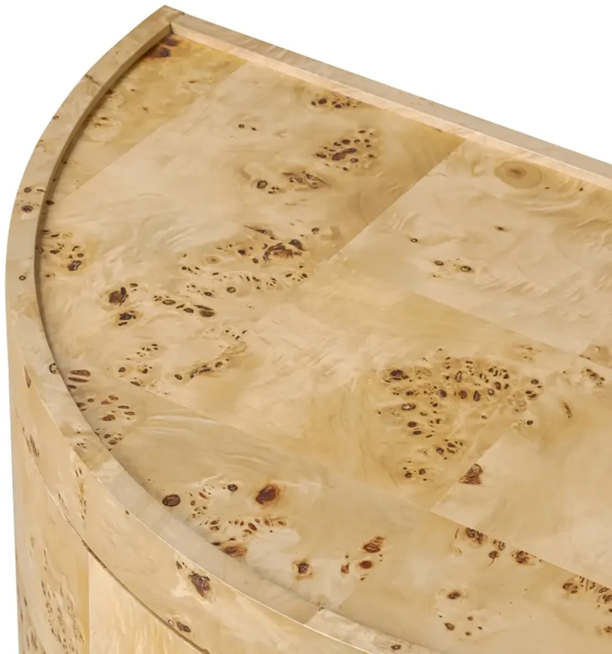 Eltrix Demilune Burl Nightstand - Natural Poplar