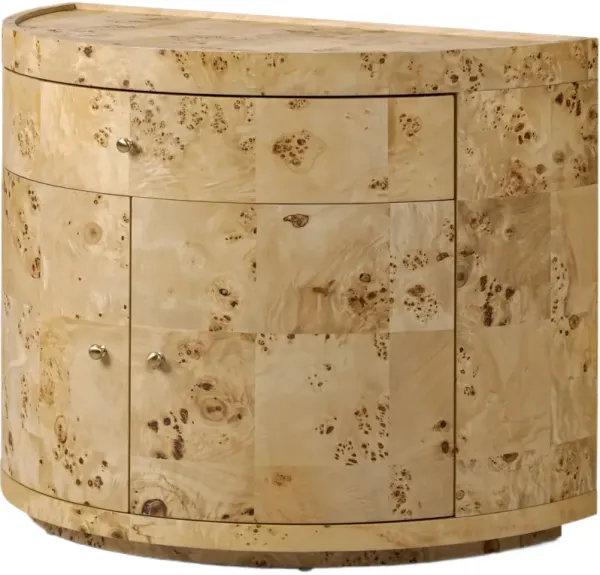 Eltrix Demilune Burl Nightstand - Natural Poplar