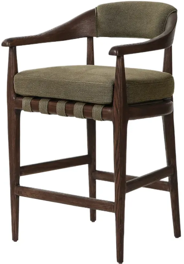 Cottswald Linen Counter Stool - Broadway Olive
