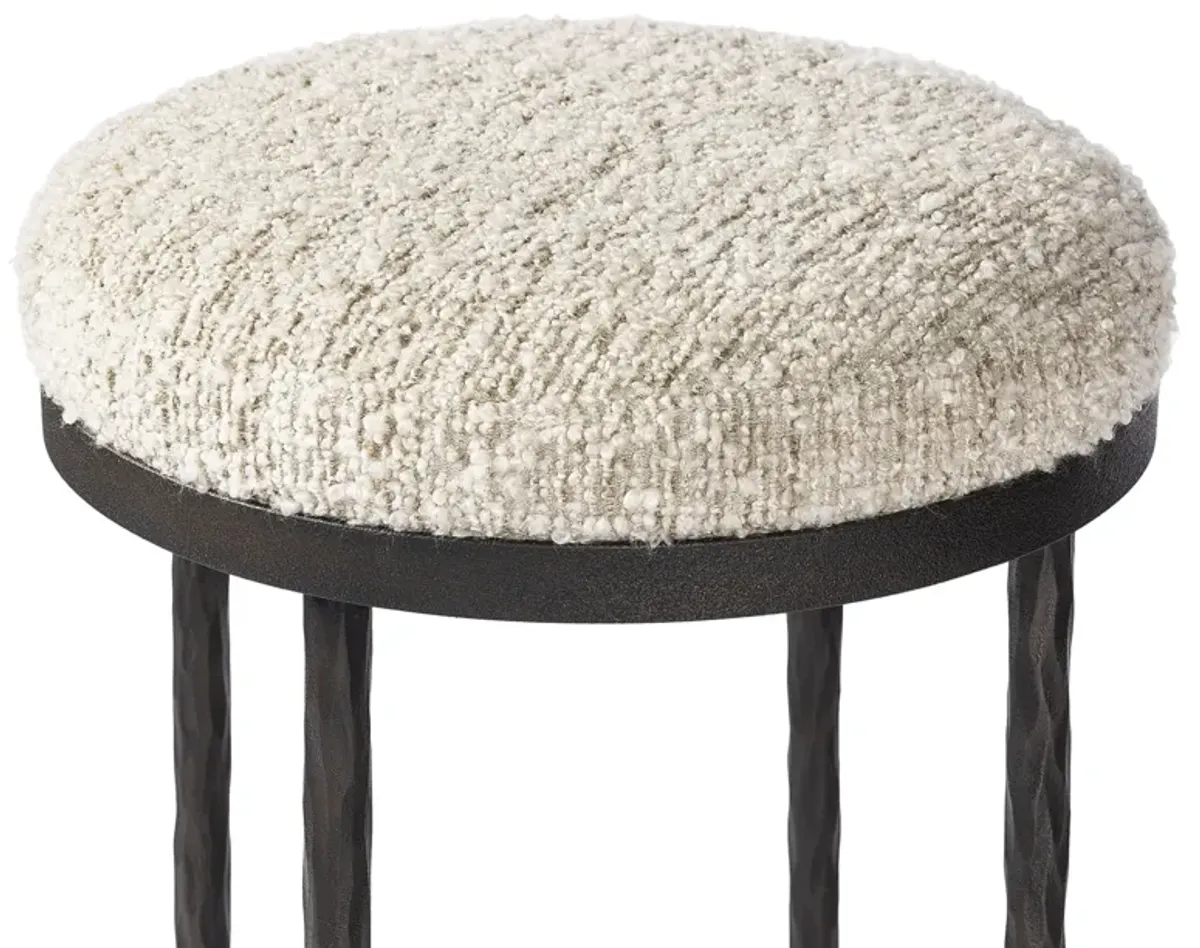 Zelith Iron Bar Stool - Ivan Stone Boucle - Gray