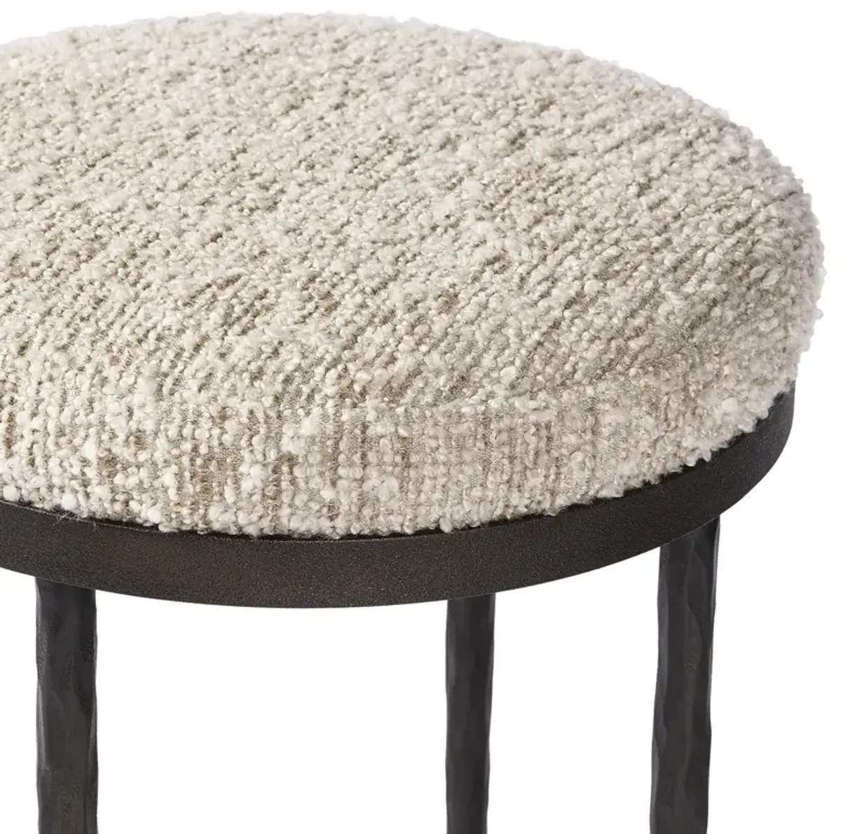 Zelith Iron Counter Stool - Ivan Stone Boucle