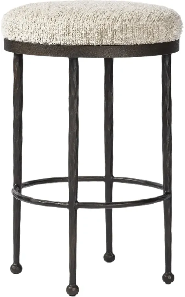 Zelith Iron Counter Stool - Ivan Stone Boucle