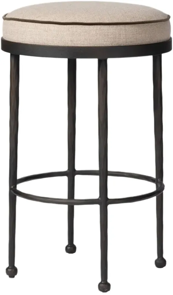 Zelith Iron Counter Stool - Alcala Taupe Linen