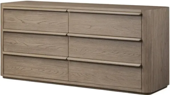 Venyx 6-Drawer Dresser - Natural Flat Oak - Brown