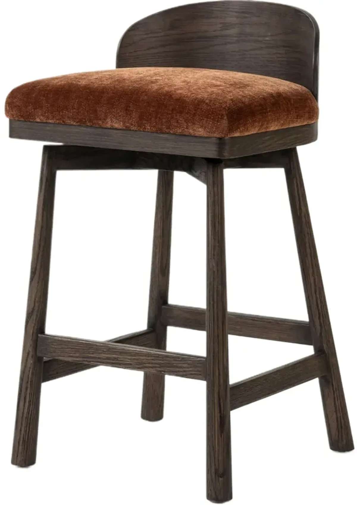Aunex Chenille Swivel Counter Stool - Altair Sienna