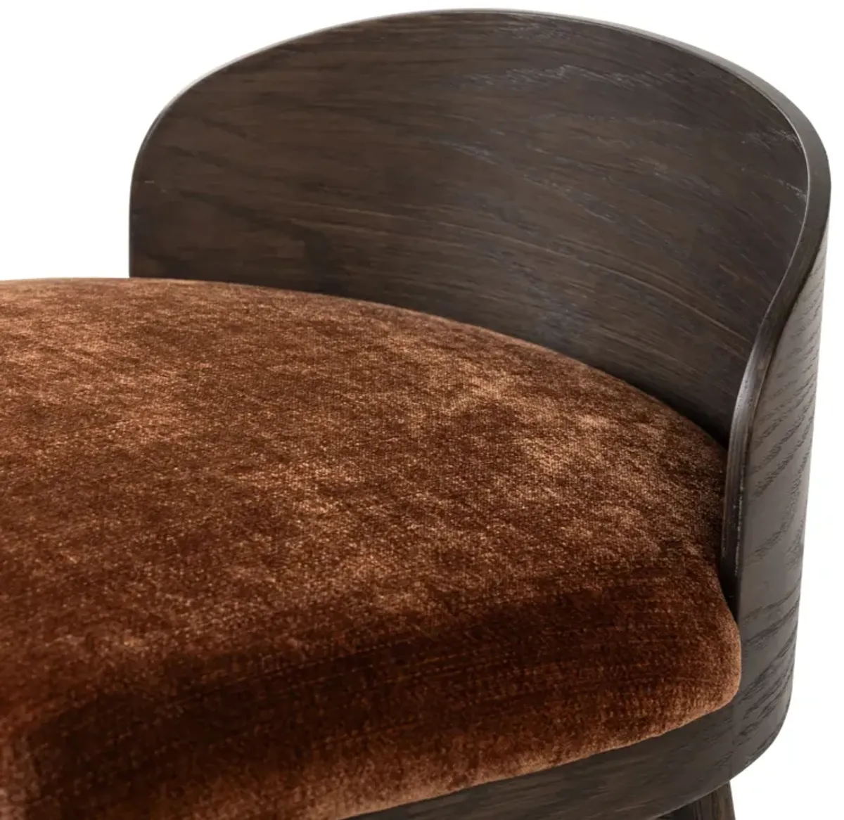 Aunex Chenille Swivel Bar Stool, Altair Sienna