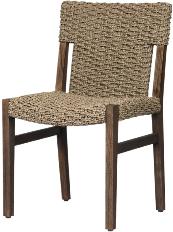 Quarion Outdoor Woven Wicker Dining Chair, Dark Natural