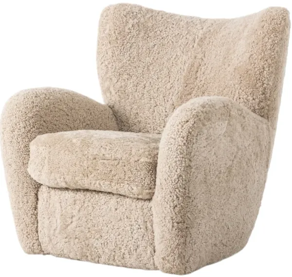 Olyrix Chair, Beige Shearling