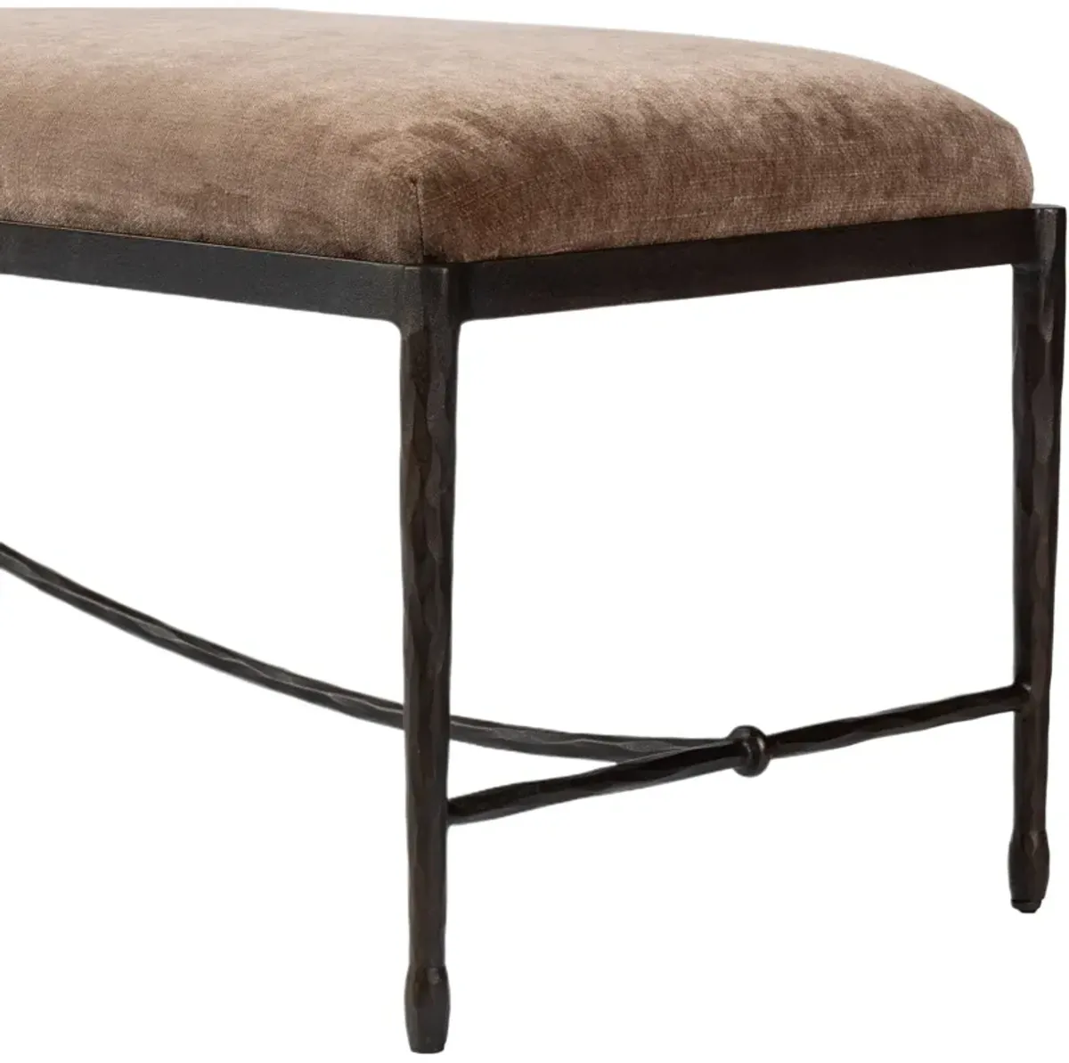 Artrix Chenille Accent Bench - Altair Mushroom - Brown