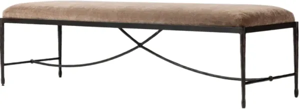 Artrix Chenille Accent Bench - Altair Mushroom - Brown