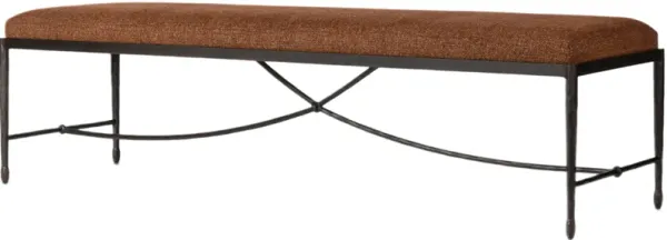 Artrix Velvet Accent Bench - Crypton Wayfarer Sienna - Brown