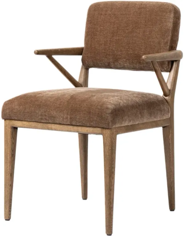 Calivon Dining Chair, Altair Mushroom Chenille
