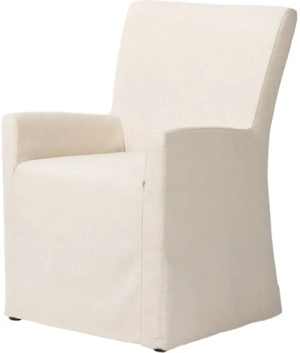 Romeo Performance Linen Slipcovered Dining Armchair - Savile Flax - Beige
