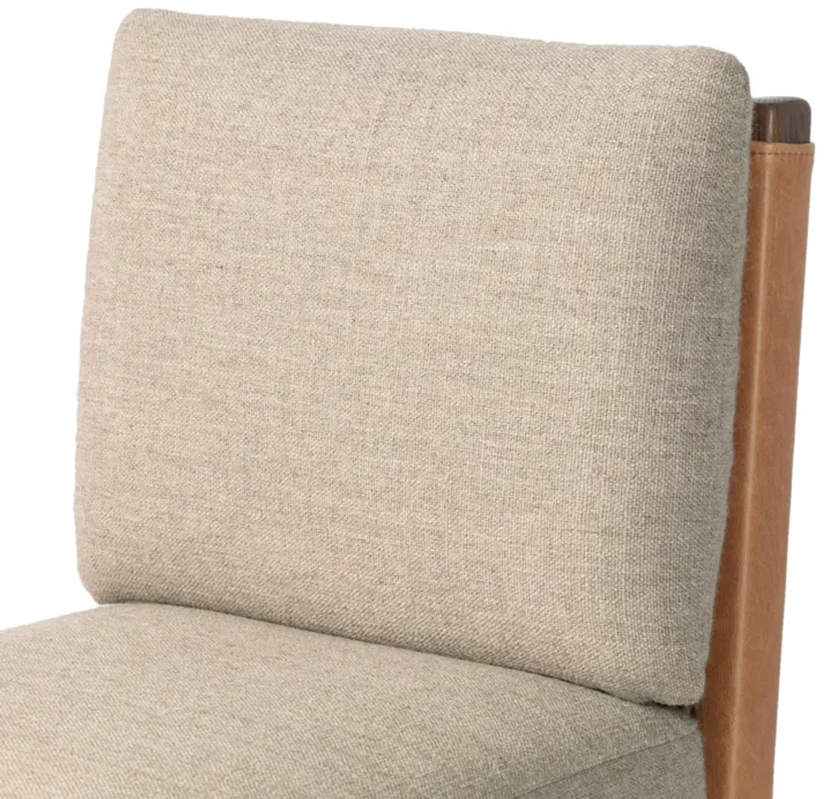Bexleigh Leather-Back Dining Chair - Alcala Taupe Linen - Brown