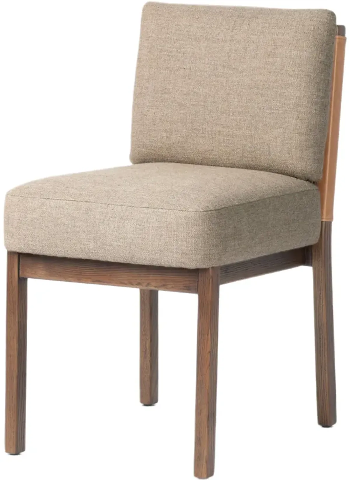 Bexleigh Leather-Back Dining Chair, Alcala Taupe Linen