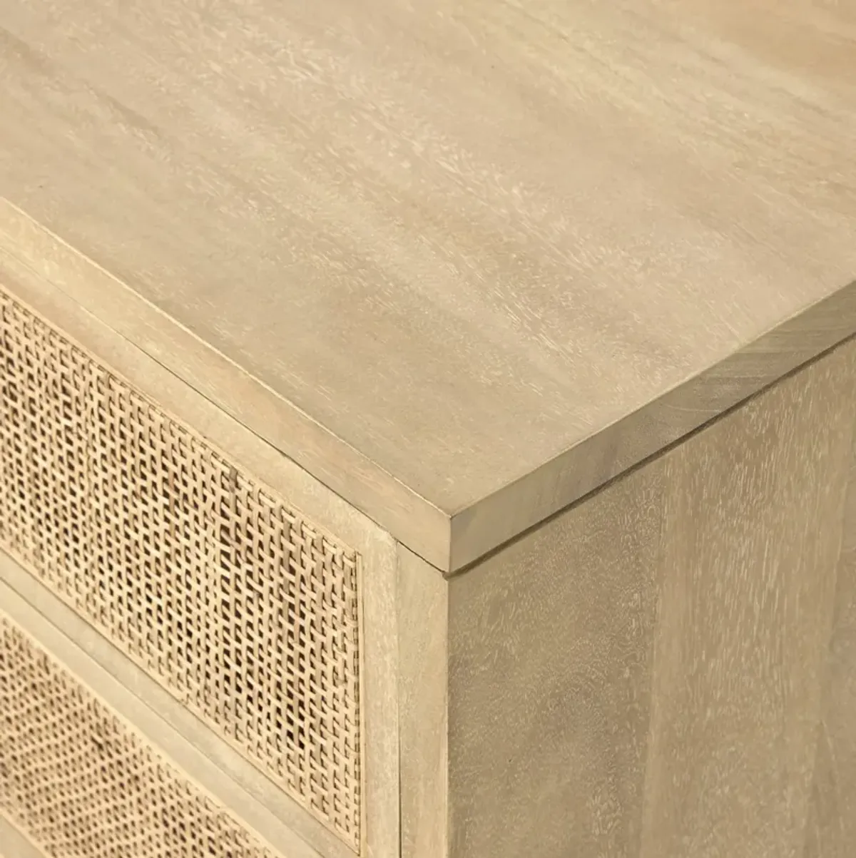 Tessa 6-Drawer 2-Door Sideboard, Natural Cane