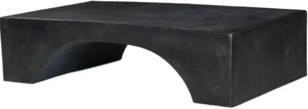 Penwell Outdoor Aluminum Coffee Table - Distressed Bronze - Brown