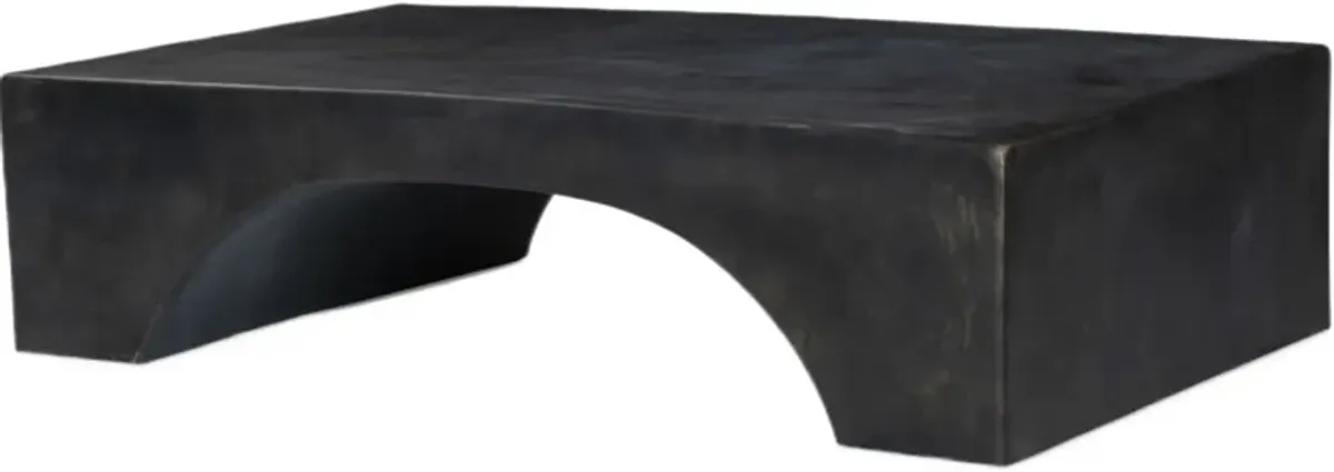 Penwell Outdoor Aluminum Coffee Table, Distressed Bronze