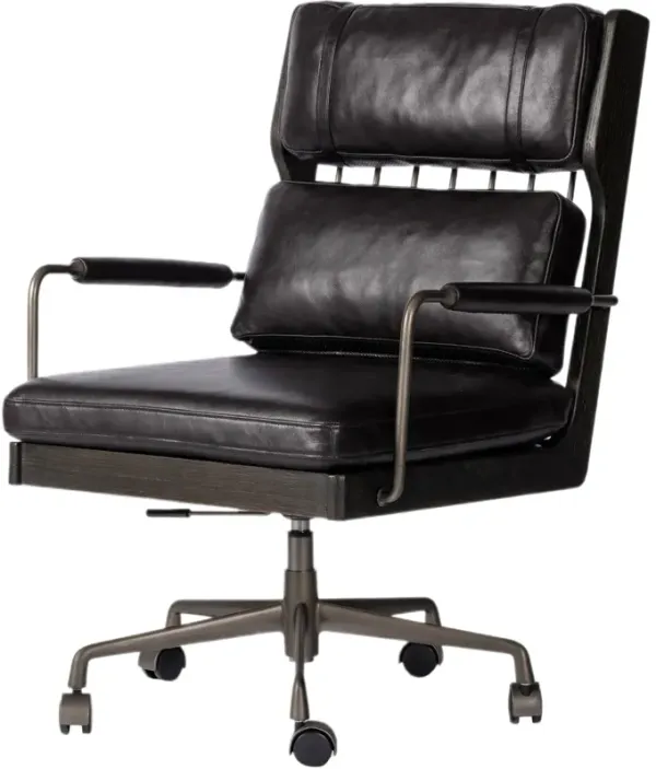 Wexley Leather Desk Chair - Sonoma Black