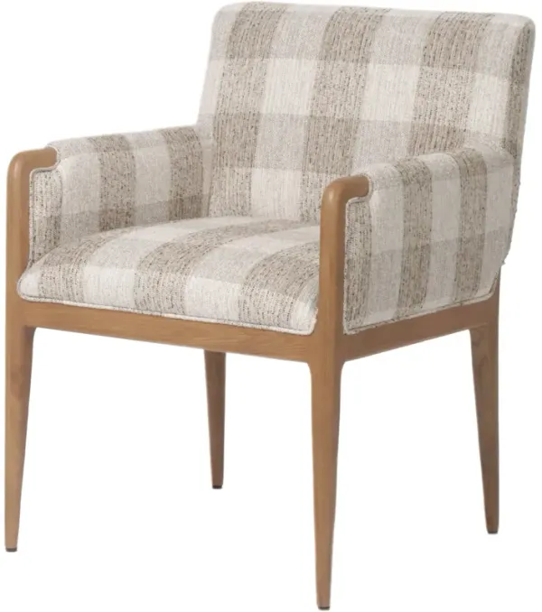 Maplethorpe Dining Armchair, Checkered Dresden Pebble