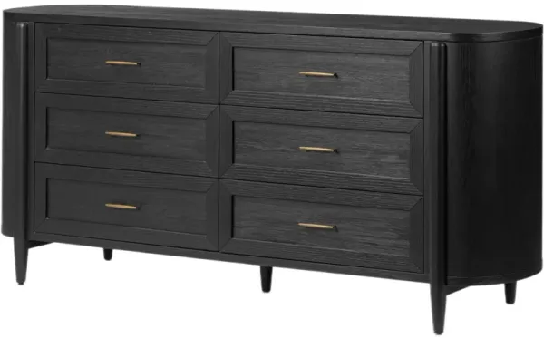 Hattie 6-Drawer Dresser, Drifted Matte Black