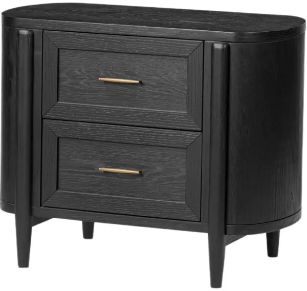 Hattie 2-Drawer Nightstand - Drifted Matte Black