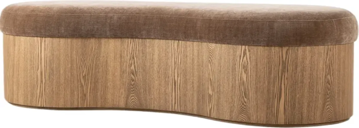 Brookstead Accent Bench - Altair Mushroom Chenille - Brown