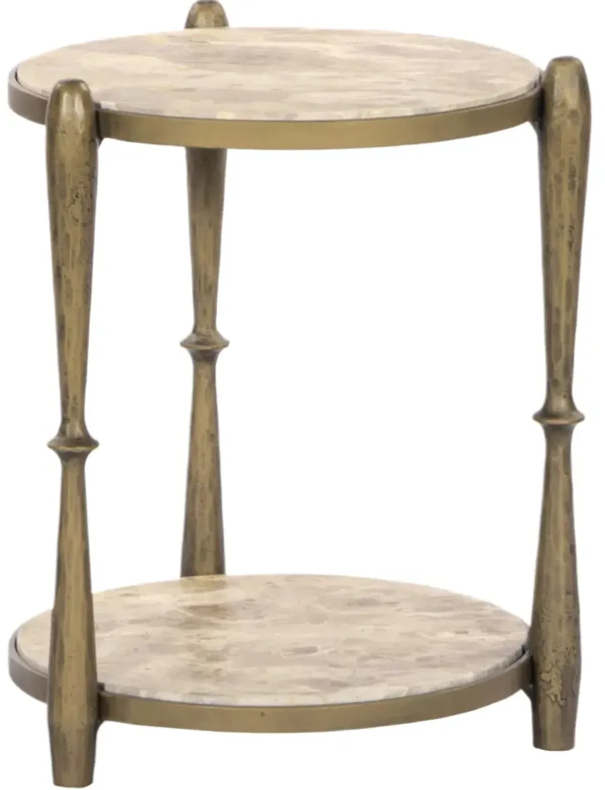 Winscott 2-Tier Marble End Table - Brown