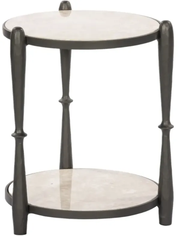 Winscott 2-Tier Marble End Table - Gray