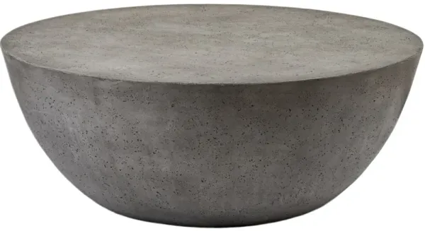 Solarae Outdoor Round Coffee Table, Aged Smoke Concrete