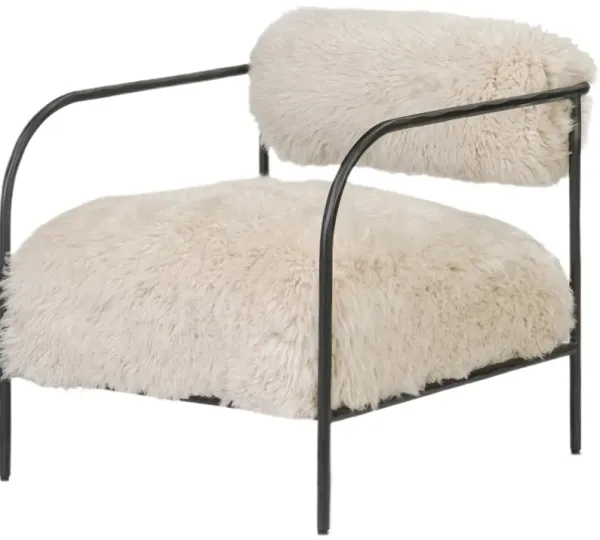 Vessira Accent Chair, Champagne Mongolian Fur