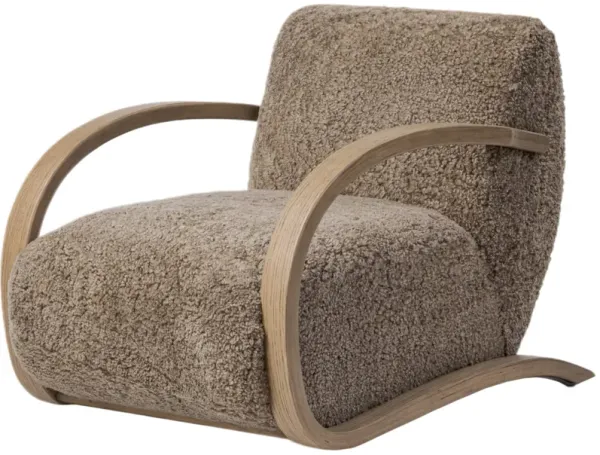 Adorelle Shearling Chair, Taupe