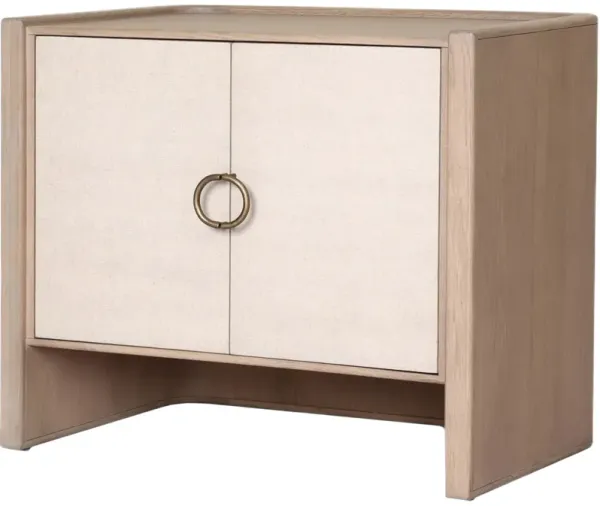 Iverin 2-Door Nightstand - Sandy Oak/Painted Linen
