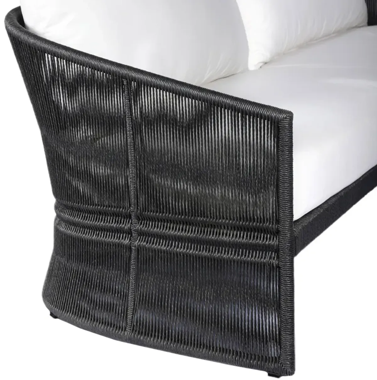 Rosehaven Outdoor Woven Sofa, Black/Arashi Salt
