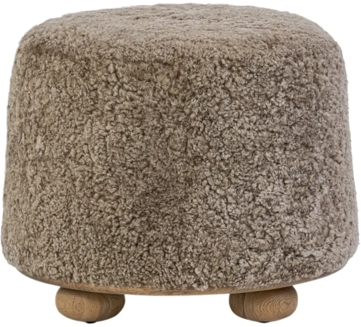 Zevoria Ottoman, Taupe Shearling