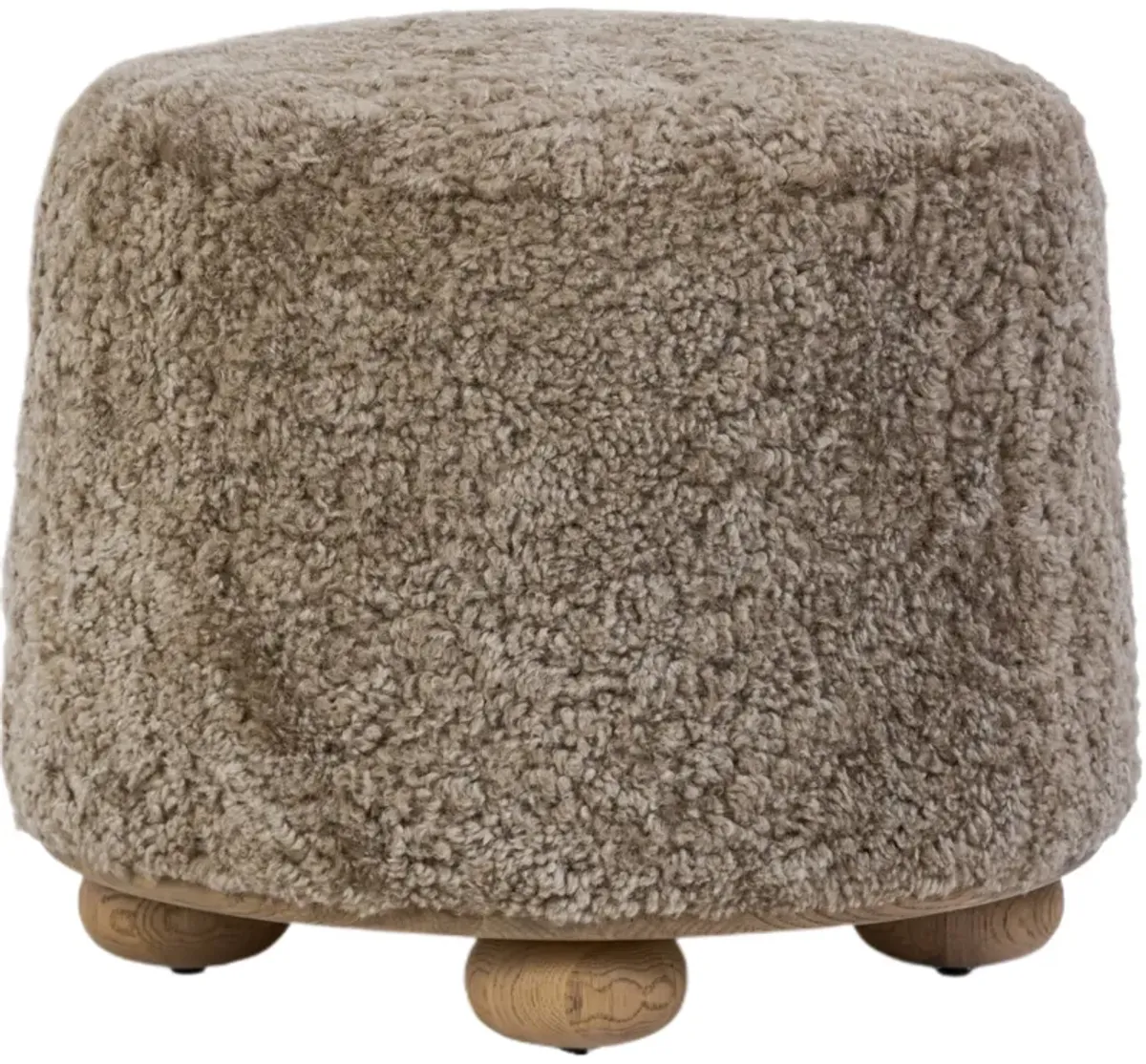 Zevoria Ottoman, Taupe Shearling